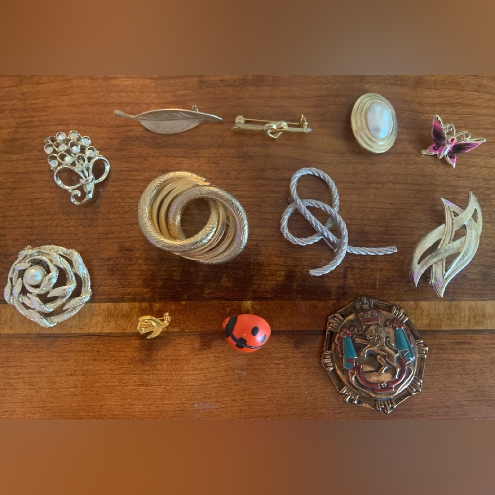 12 Vintage Brooches & Pins